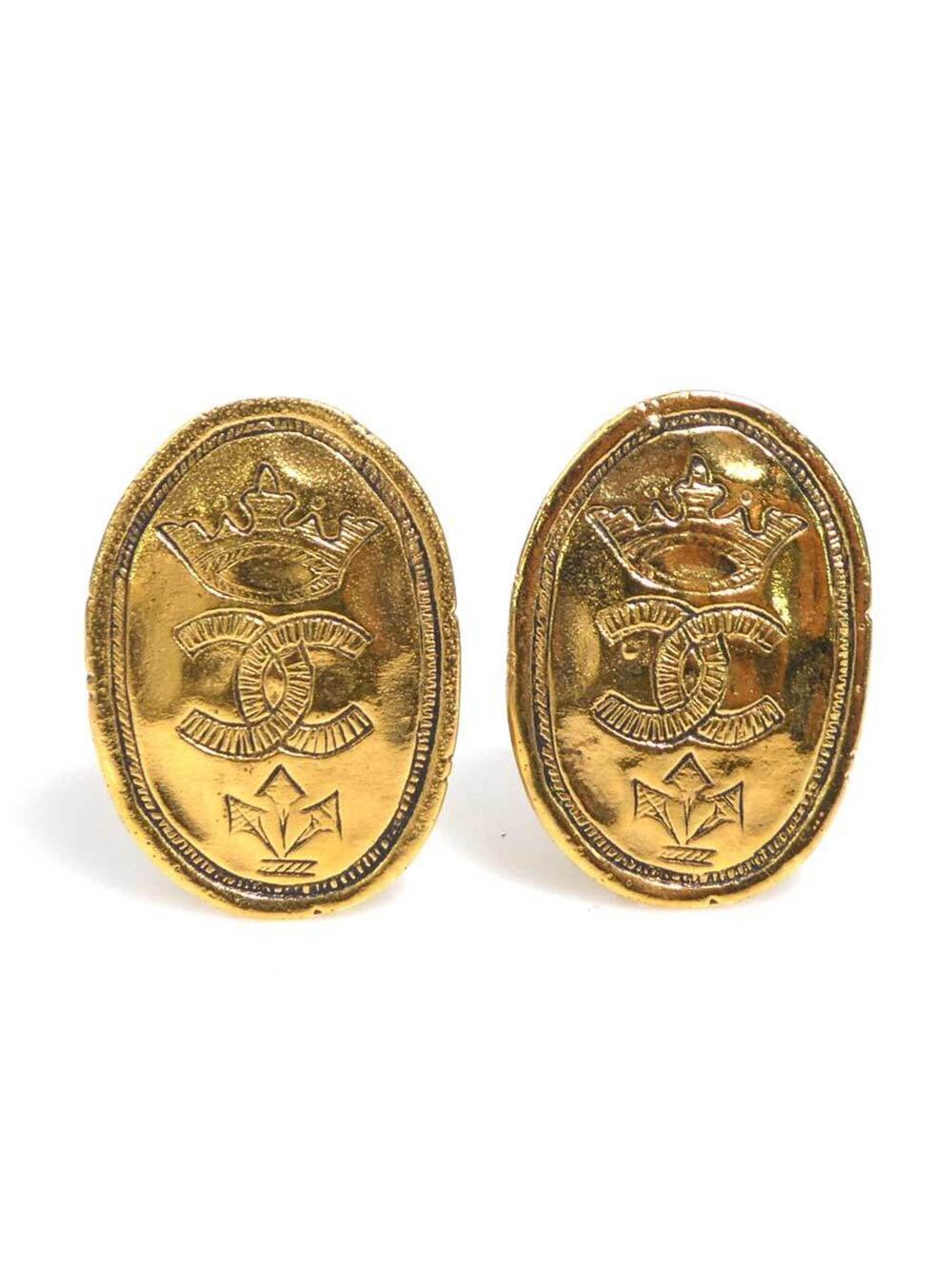 Chanel Cc Logo Clip-On Earrings Gold- #347255C57B